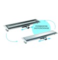 Wana odpływ liniowy 50cm, ruszt 2w1 chrom/ do wypełnienia płytką PT01/P-SD-500