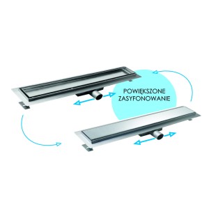 Wana odpływ liniowy 70cm, ruszt 2w1 chrom/ do wypełnienia płytką PT01/P-SD-700