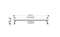 Wana odpływ liniowy 60cm, ruszt szkło hartowane, kolor czarny P04-600  rysunek techniczny