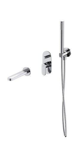 Cersanit Crea SET B725: Zestaw wannowy podtynkowy Crea, kolor chrom S952-035