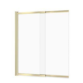 Cersanit Larga parawan nawannowy 140x115cm dwuskrzydłowy przesuwny szkło transparentne, kolor złoty mat S164-071