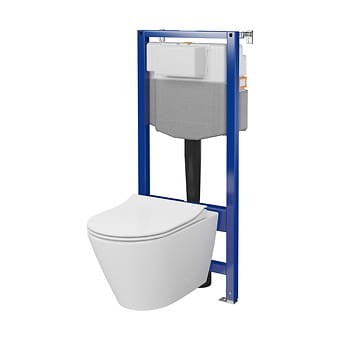 Zestaw stelaż podtynkowy Cersanit Aqua (Pneumatyczny) z miską City Pro Oval i deską biały S701-889