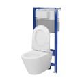 Zestaw stelaż podtynkowy Cersanit Aqua (Pneumatyczny) z miską City Pro Oval i deską biały S701-889