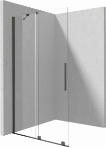 Deante Prizma Titanium kabina walk-in przesuwna 120cm, kolor grafit szczotkowany (titanium) KTJ_D32R