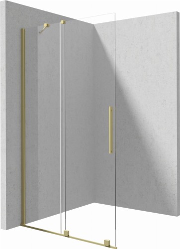 Deante Prizma kabina walk-in przesuwna 140 cm, kolor złoty szczotkowany KTJ_R34R