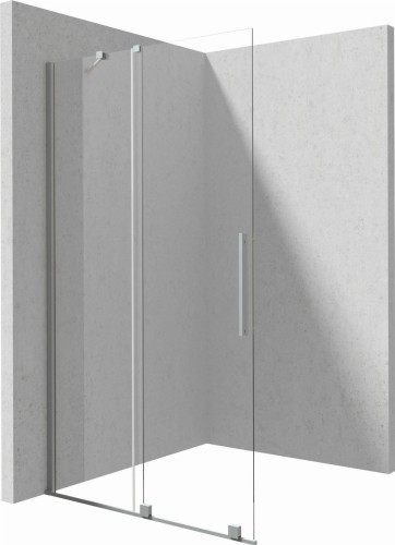 Deante Prizma kabina walk-in przesuwna 140 cm, kolor stal szczotkowana (inox) KTJ_F34R
