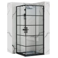 Rea Concept Black kabina prysznicowa kwadratowa 90x90 cm, szprosy czarny mat REA-K5478