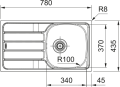 Franke Spark SKL 611-78/44 Zlewozmywak 1-komorowy z ociekaczem 780x435 odpływ 3 1/2", len 101.0712.226 rysunek techniczny.png