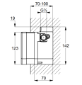 Kludi Element podtynkowy do elektronicznej baterii umywalkowej, 38001 rysunek techniczny