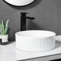Rea Selina umywalka nablatowa owalna 36 cm, ryflowana, kolor biały REA-U6945