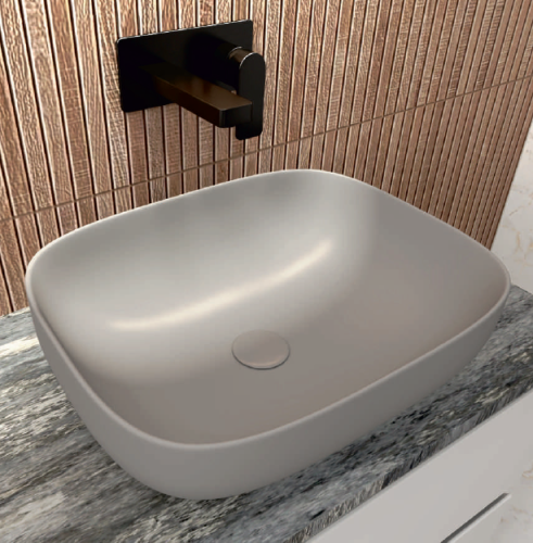Szara umywalka nablatowa 49cm Aquaform Asturia Gris