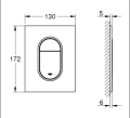 Grohe Arena Cosmopolitan S przycisk spłukujący, kolor chrom 37624000 rysunek techniczny
