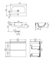 Cersanit Moduo SET B814 SLIM 60cm DSM (szafka + umywalka) kolor antracyt S801-469-DSM