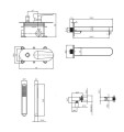 Cersanit Crea SET B732: Zestaw wannowy podtynkowy Crea kolor czarny S952-042