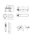 Cersanit Inverto SET B733: zestaw wannowy podtynkowy Inverto czarny kolor czarny S952-043
