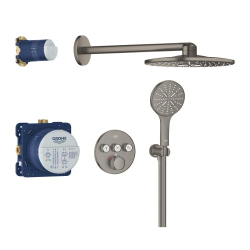 Grohe Grohtherm Smartcontrol zestaw prysznicowy podtynkowy termostatyczny, kolor grafit szczotkowany ( brushed hard garphite) 34863AL0