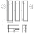 AD Naturalnie Sajno 100cm parawan nawannowy składany 3-elementowy składany, profil chrom SPW-003-100CH rysunek techniczny