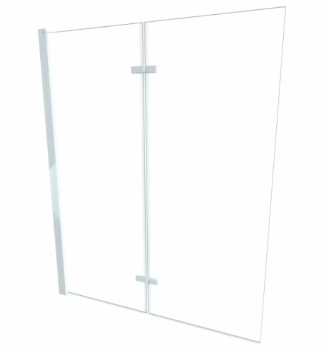 AD Naturalnie Jeziorak 120 cm parawan nawannowy składany 2-elementowy składany, profil biały SPW-002-120BI