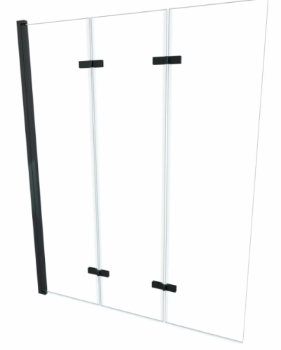 AD Naturalnie Sajno 120 cm parawan nawannowy składany 3-elementowy składany, profil czarny SPW-003-120CZ