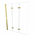 AD Naturalnie Sajno 120 cm parawan nawannowy składany 3-elementowy składany, profil złoty szczotkowany z powłoką PVD SPW-003-120ZSZ