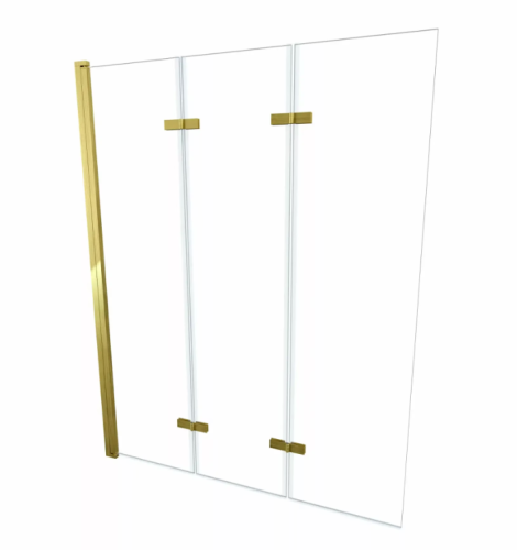 AD Naturalnie Sajno 120 cm parawan nawannowy składany 3-elementowy składany, profil złoty szczotkowany z powłoką PVD SPW-003-120ZSZ