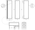 AD Naturalnie Sajno 120 cm parawan nawannowy składany 3-elementowy, składany profil biały SPW-003-120BI rysunek techniczny