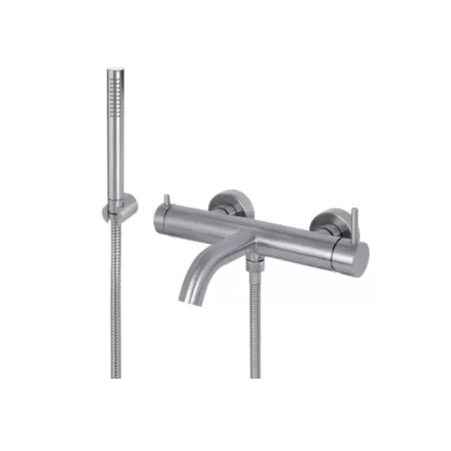 Vema Tiber Steel bateria wannowa z zestawem natryskowym stal nierdzewna V17086