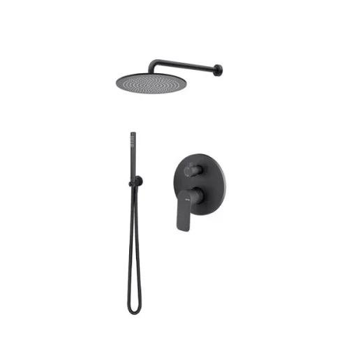 Vema Rubinetterie SLATE zestaw natryskowy z deszczownicą, czarny mat SLAZES20/CZAR