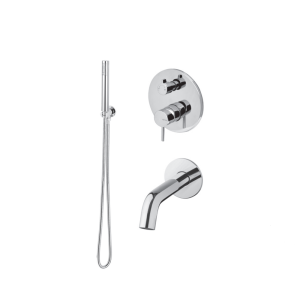 Vema Rubinetterie Maira bateria wannowa podtynkowa z zestawem natryskowym i wylewką, kolor chrom MAIWYL17