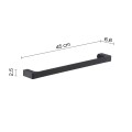 Gedy Pirenei wieszak 45 cm na ręcznik, kolor czarny mat PI21/45/CZAR  wymiary