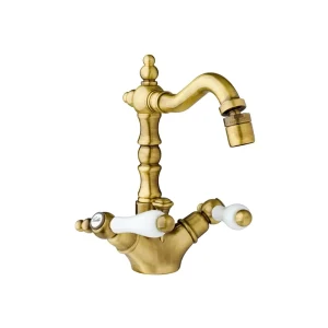 Giulini Giovanni Praga Bateria bidetowa z korkiem automatycznym stare złoto (bronzo), 7558BR/S