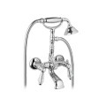 Giulini Giovanni Praga Bateria wannowa ścienna, wąż L-100 cm chrom, uchwyt przeźroczysty 7500/S