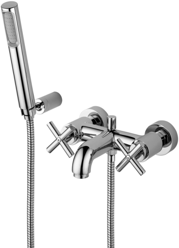 Paffoni Quattro bateria wannowa ścienna z zestawem natryskowym, kolor chrom QTV023.CR