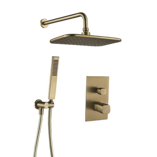 Laveo Tores zestaw prysznicowy podtynkowy z deszczownicą, kolor złoty BVT G01P
