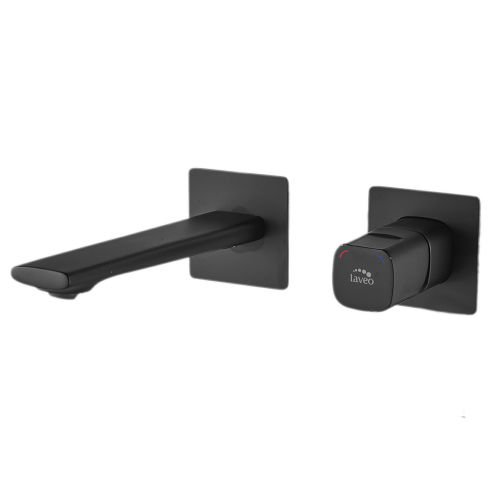 Laveo Tores bateria umywalkowa podtynkowa korek klik-klak, kolor czarny mat BVT_722P