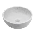 AD Naturalnie Apo umywalka kamienna 38 cm, stawiana na blacie kolor biały KUN-006BI