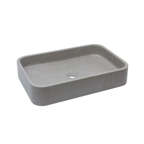 AD Naturalnie Etna Mini umywalka kamienna 45 cm, stawiana na blacie kolor szary KUN-004SZ-M