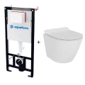 Zestaw stelażowy Aquaform Optima + miska WC Vigo Rimless 50 cm bez rantu, deska wolnoopadająca Slim