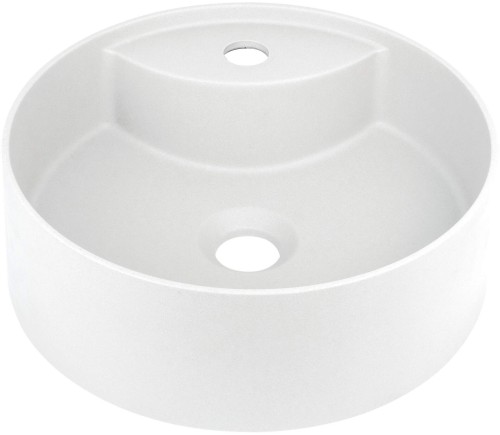 Deante Silia umywalka nablatowa 36 cm granitowa z otworem na baterię, kolor alabaster (biały) CQS_AU4B