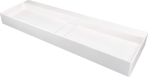 Deante Blur umywalka nablatowa granitowa z maskownicą 120 cm, kolor alabaster (biały) CQB_AU2S