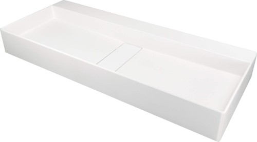 Deante Blur umywalka nablatowa granitowa z maskownicą 80 cm, kolor alabaster (biały) CQB_AU8S