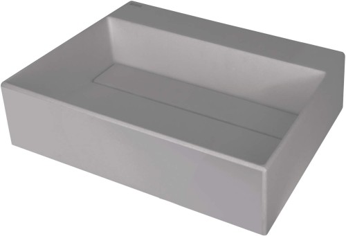 Deante Correo umywalka nablatowa 50x40 cm granitowa z maskownicą, kolor szary metalik CQR_SU5M