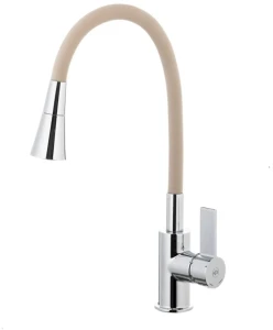 KFA Armatura Rumba Duo bateria kuchenna z obrotową wylewką, kolor beż/ chrom 6553-925-51