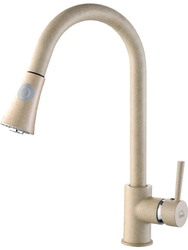 Laveo Daru bateria kuchenna z wyciąganą wylewką, kolor beż BLD_469D