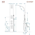 Corsan Alto panel prysznicowy z hydromasażem, kolor chrom A017MSL rysunek techniczny