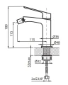 Vedo Desso bateria bidetowa korek klik-klak kolor chrom VBD4002/C/CH