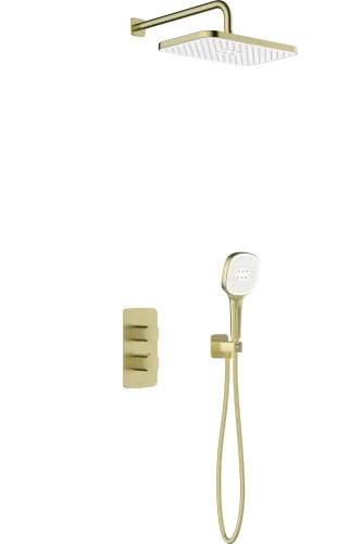 KFA Armatura Malaga zestaw natryskowy termostatyczny PVD, kolor złoty szczotkowany (Brushed gold) 5759-501-31