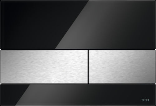 Przycisk szklany Tece Square 9240806 szkło czarne / przycisk stal