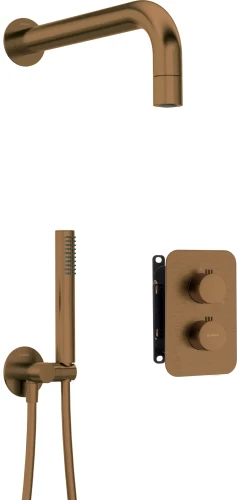Deante BOX zestaw prysznicowy podtynkowy termostatyczna, kolor brąz szczotkowany BXYZCEBT