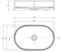 Deante Silia umywalka nablatowa granitowa 55x35 cm, kolor beżowy CQS_5U6S rysunek techniczny